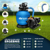 Tillvex® Zandfilter - Zandfilterpomp - 10200L/u - Blauw